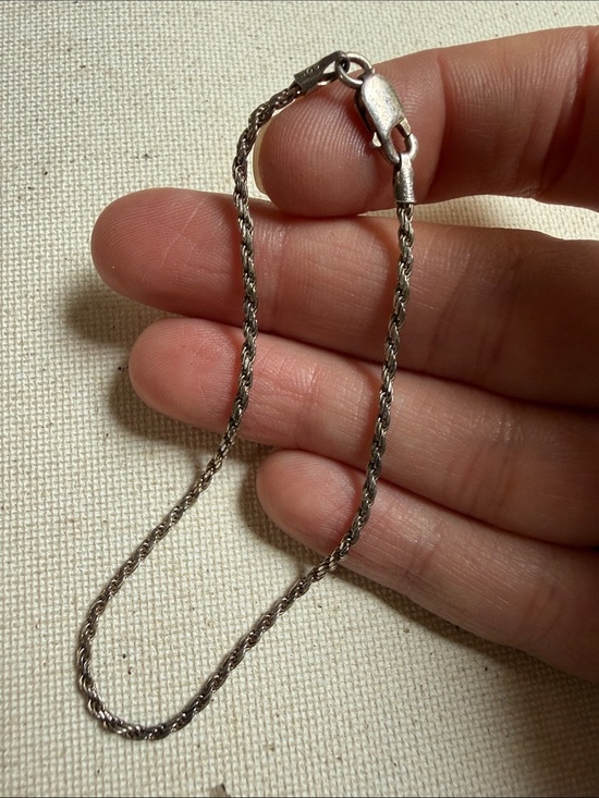 925 Sterling Silver Jewelry - Classic Sterling Silver 925 7in Rope Chain Bracelet